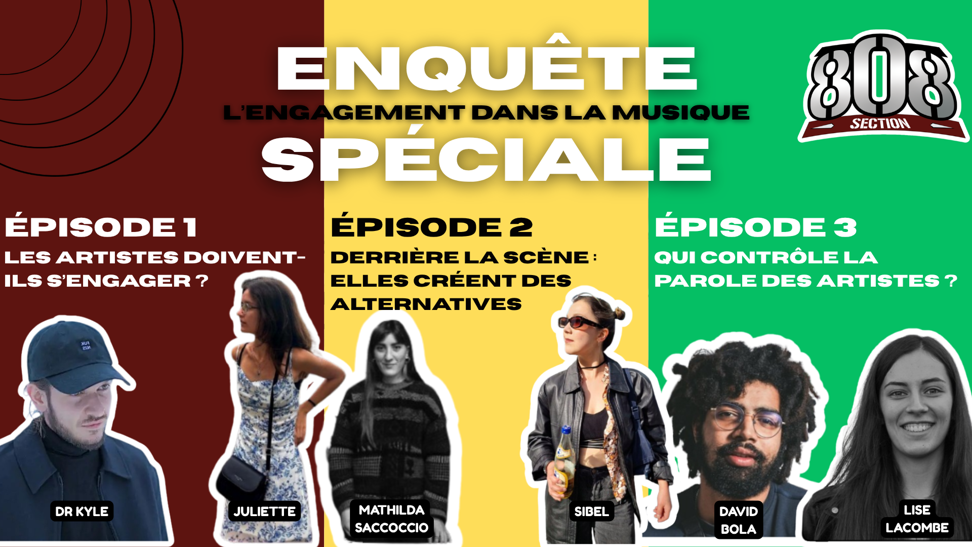 Lire la suite à propos de l’article SECTION.808 – ENQUÊTE SPÉCIALE : L&rsquo;engagement dans la musique